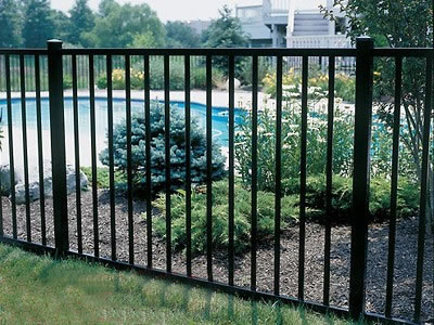 Tubular decorative steel fence for pool safety