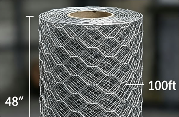 1/2" Hexagonal Galvanized Chicken Wire Fence