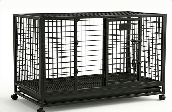 Galvanized steel wire mesh dog crate cages black powder coated