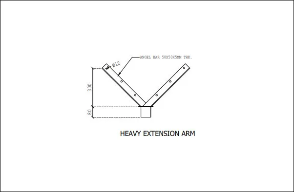Heavy extension Y arm crank for barbed wire fence corner support