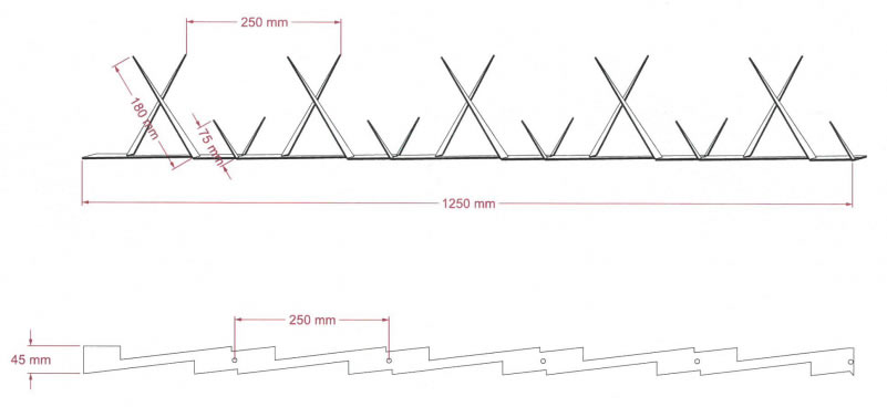 Anti climb wall razor spike